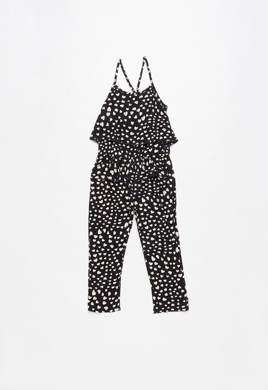 Pop Candy - Girls ruffle jumpsuit - black