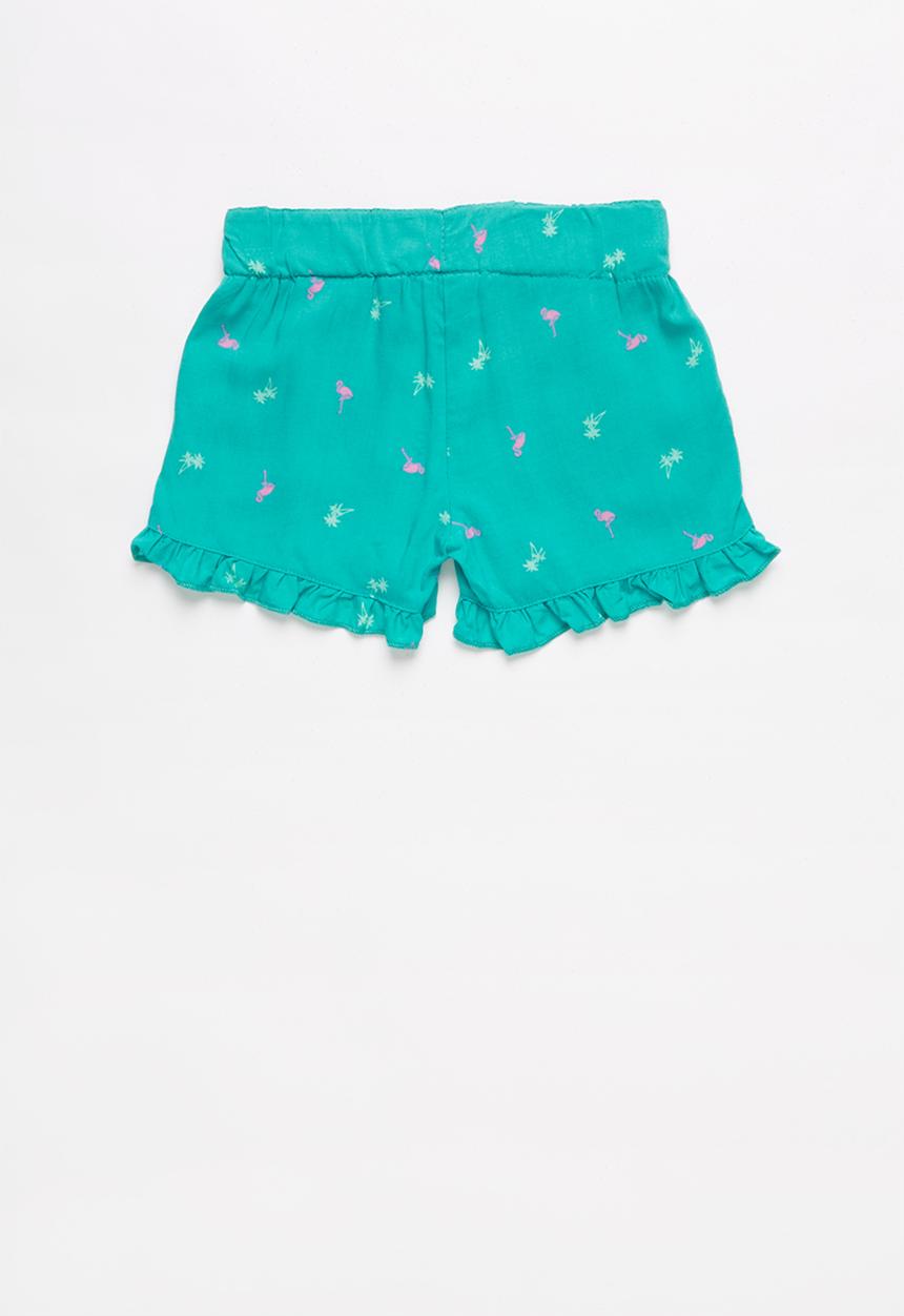 Pop Candy - Girls flouncing rayon shorts - blue