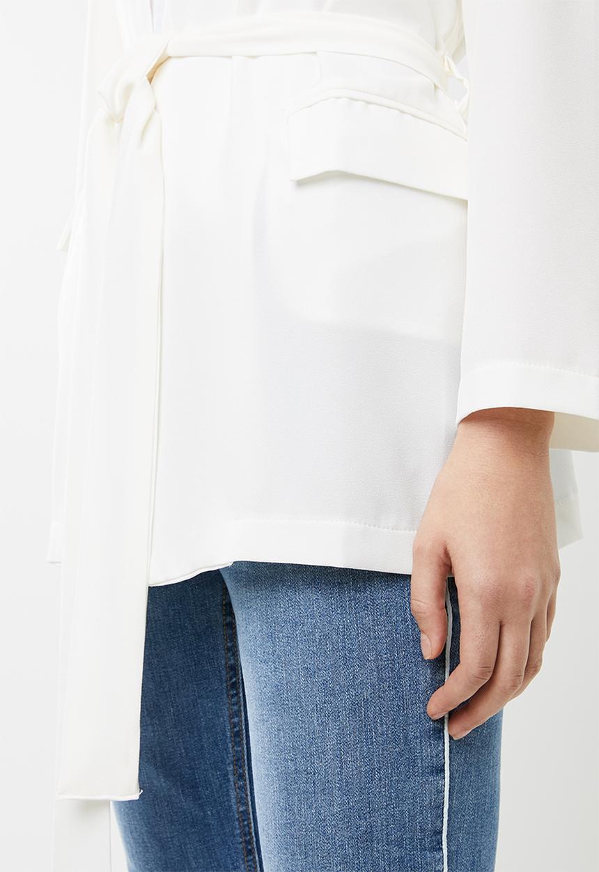 STYLE REPUBLIC - Self-tie soft blazer - white