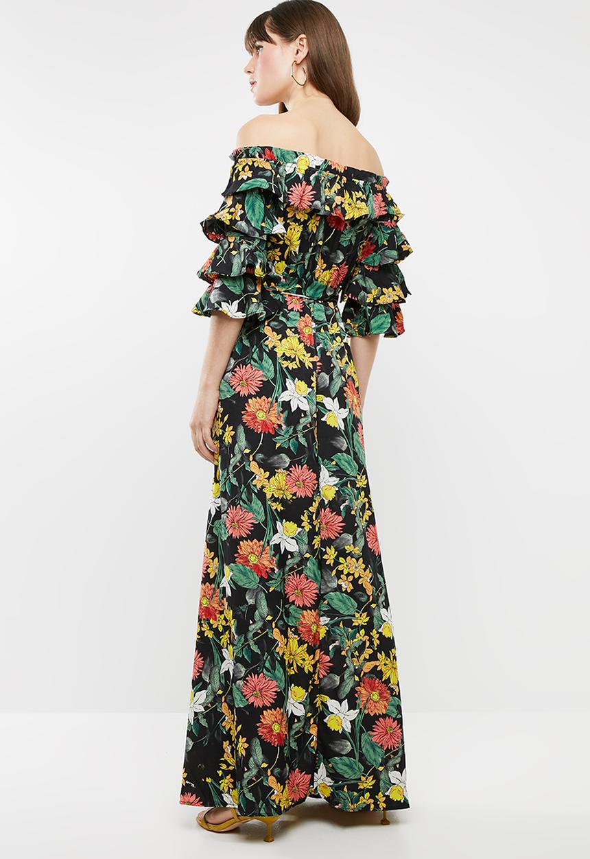 STYLE REPUBLIC - Bardot ruffle maxi dress - black