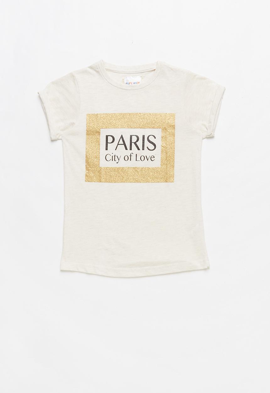 Pop Candy - Girls Graphic Printed Tee - milk