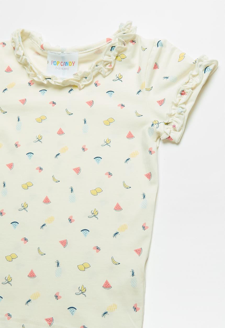 Pop Candy - Boys white printed tee - cream