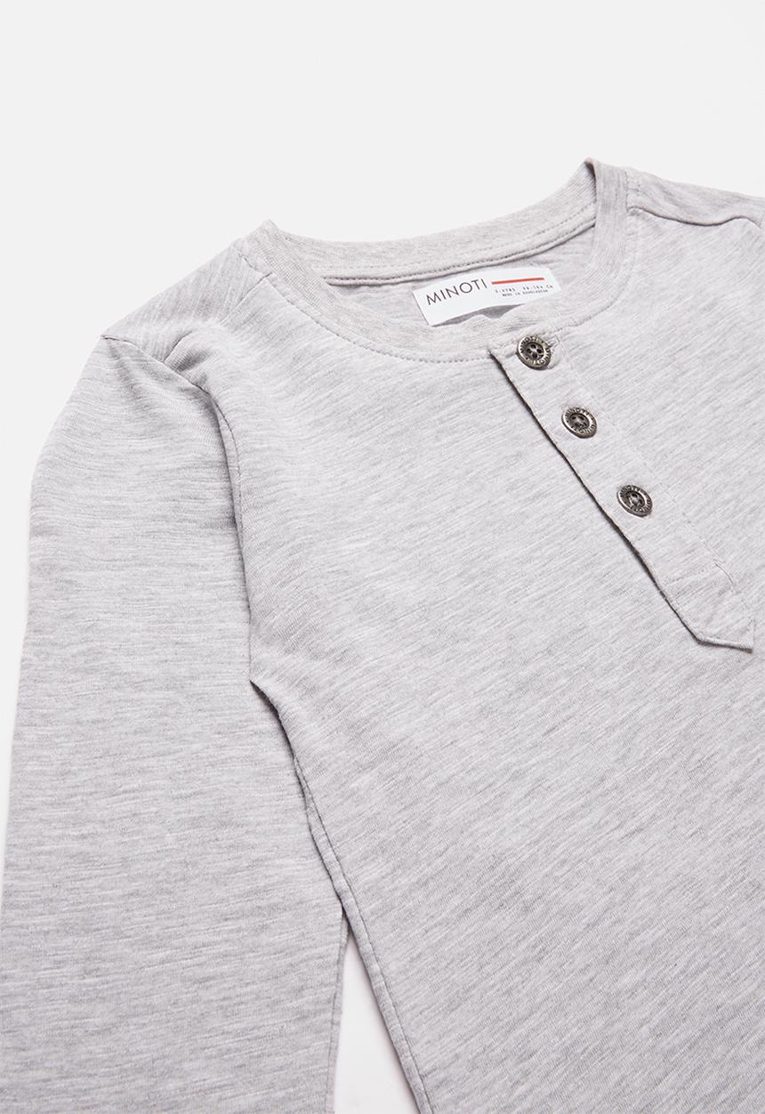 MINOTI - Slub henley top - grey 