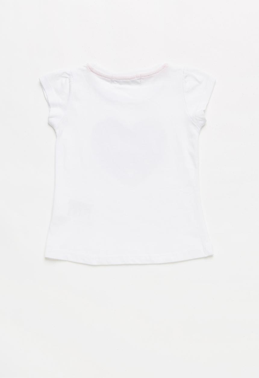 Pop Candy - Short sleeve heart print shirt - white