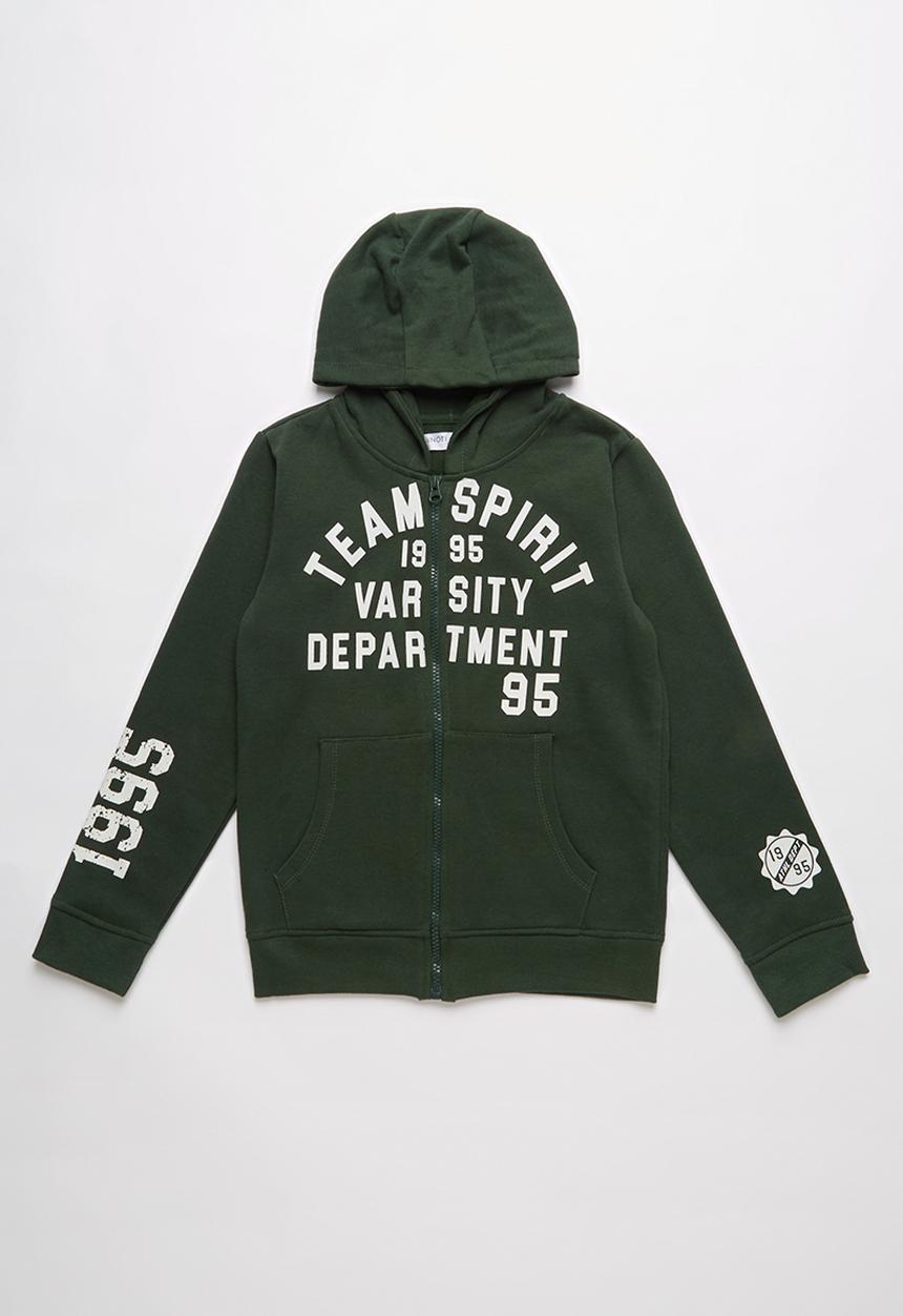 MINOTI - Teens hooded zip thru - khaki