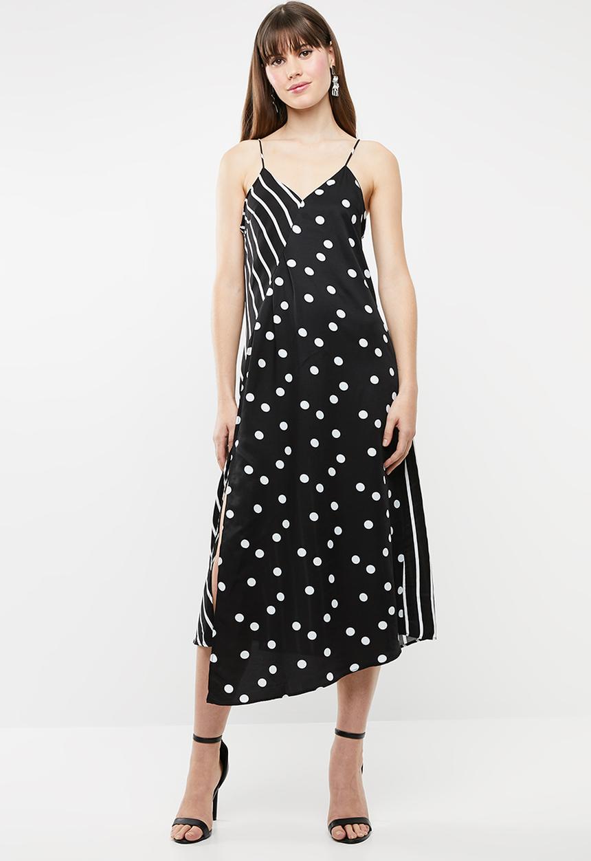 MANGO - Contrast print dress - black & white