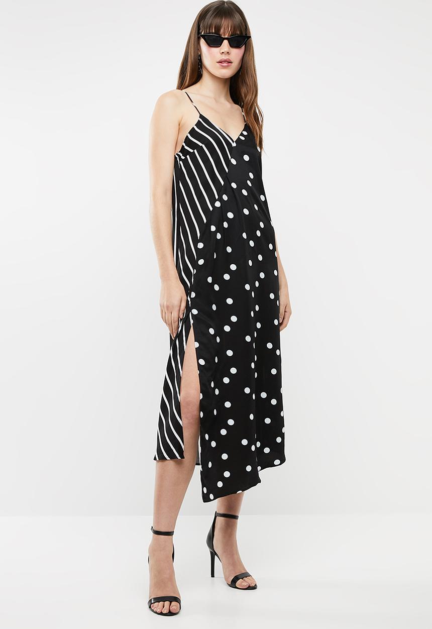MANGO - Contrast print dress - black & white