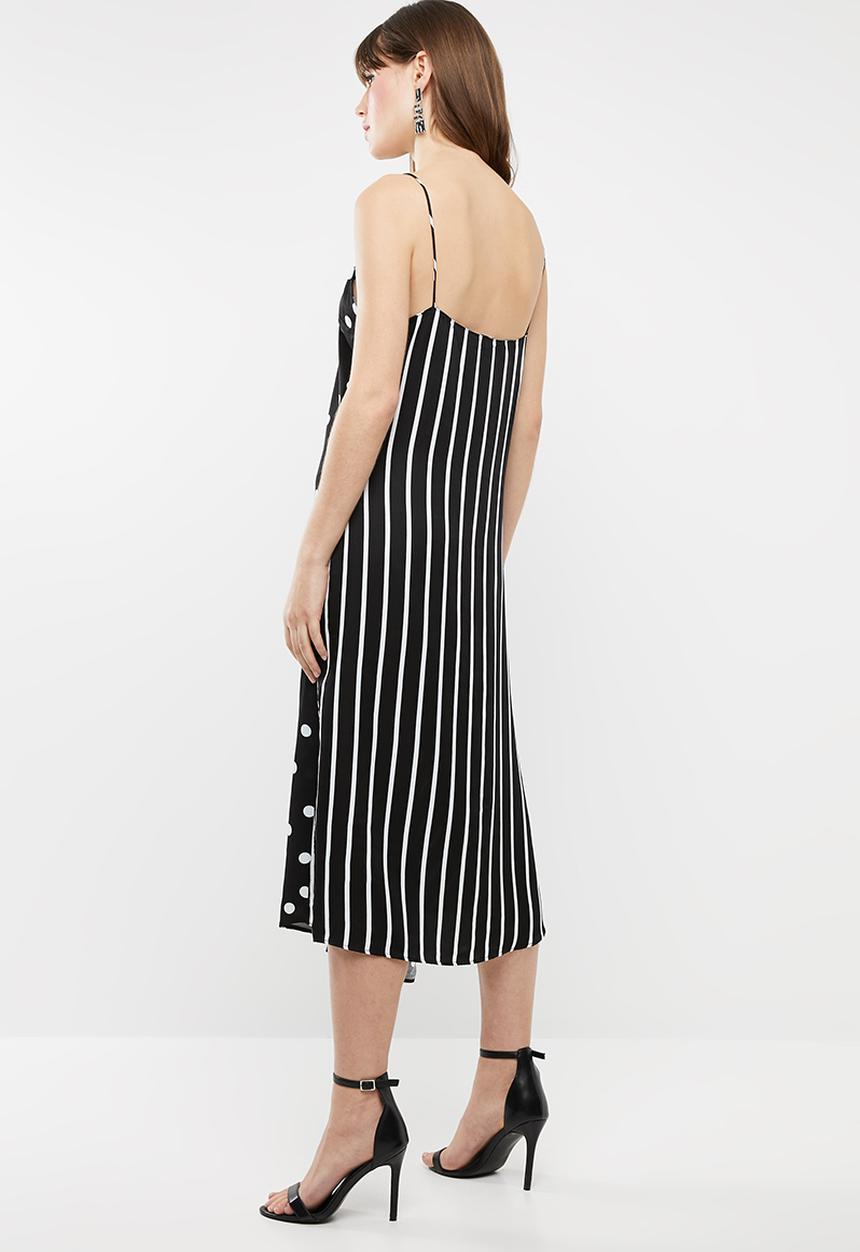 MANGO - Contrast print dress - black & white