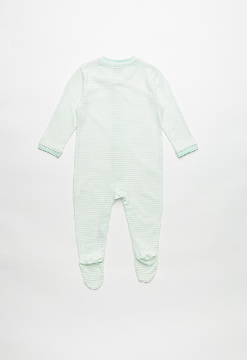 Pop Candy - Baby boys sleepsuit - green & white 