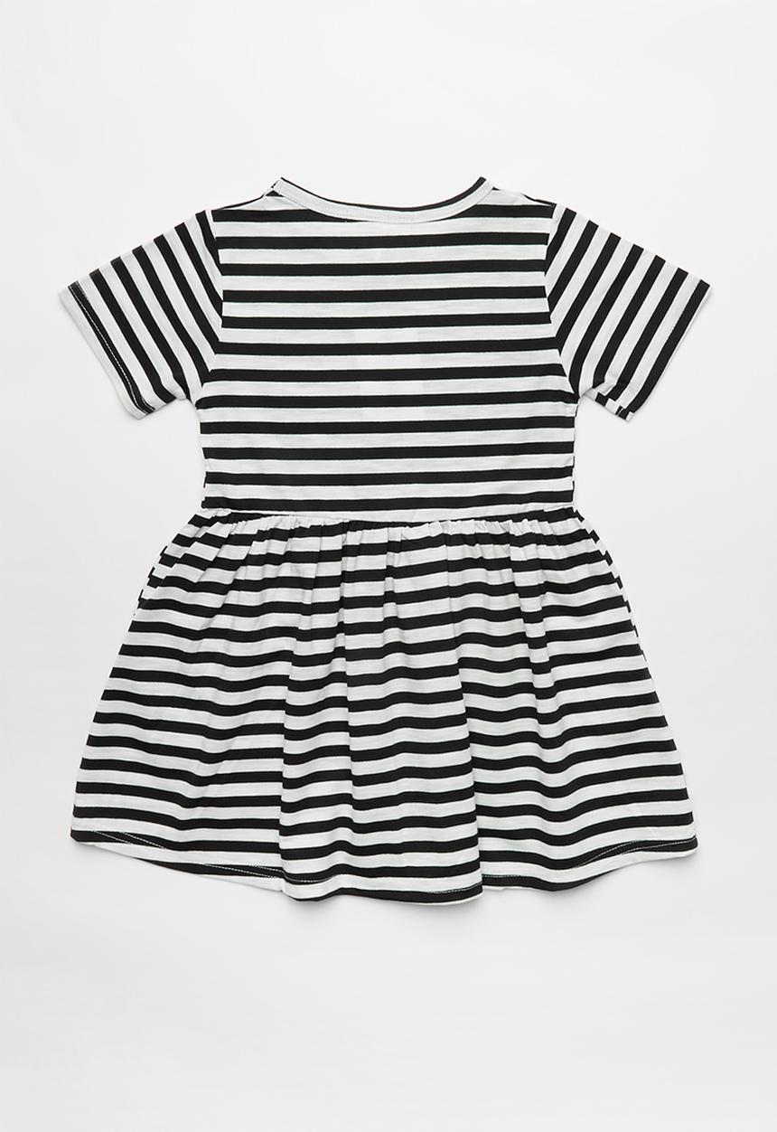 Pop Candy - Printed stripe dress - black & white