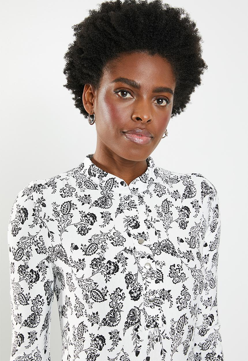 edit - Button front tunic - multi 