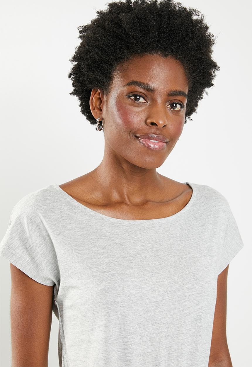 edit - Short sleeve dress with pockets - grey