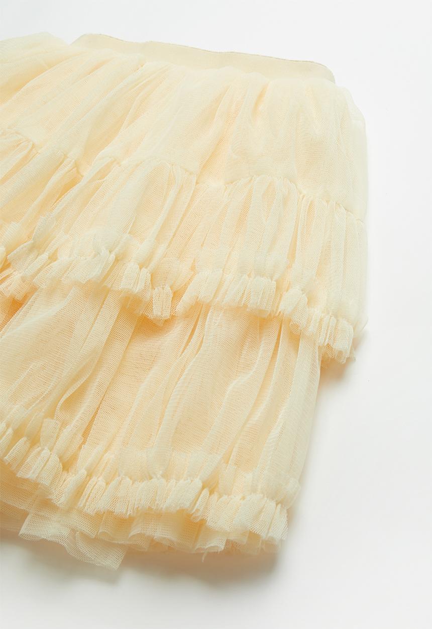 Pop Candy - Layered mesh skirt - peach