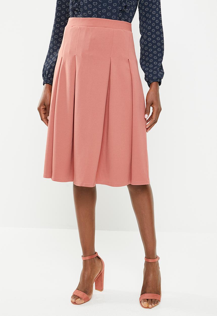 edit - Pleated midi skirt - pink 