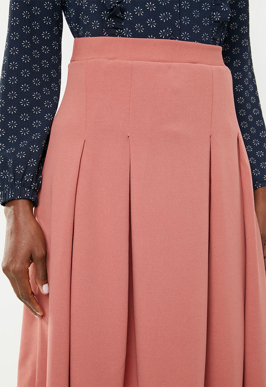 edit - Pleated midi skirt - pink 