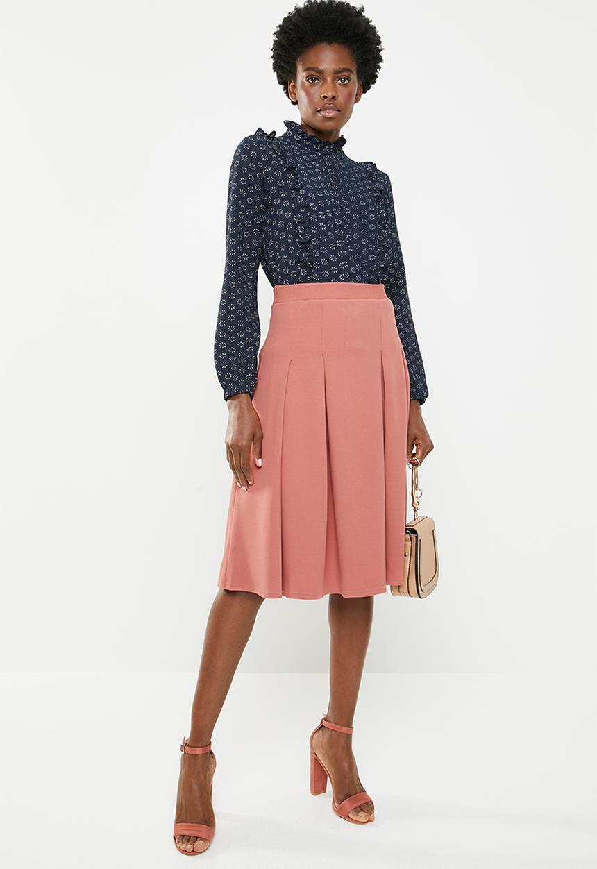 edit - Pleated midi skirt - pink 
