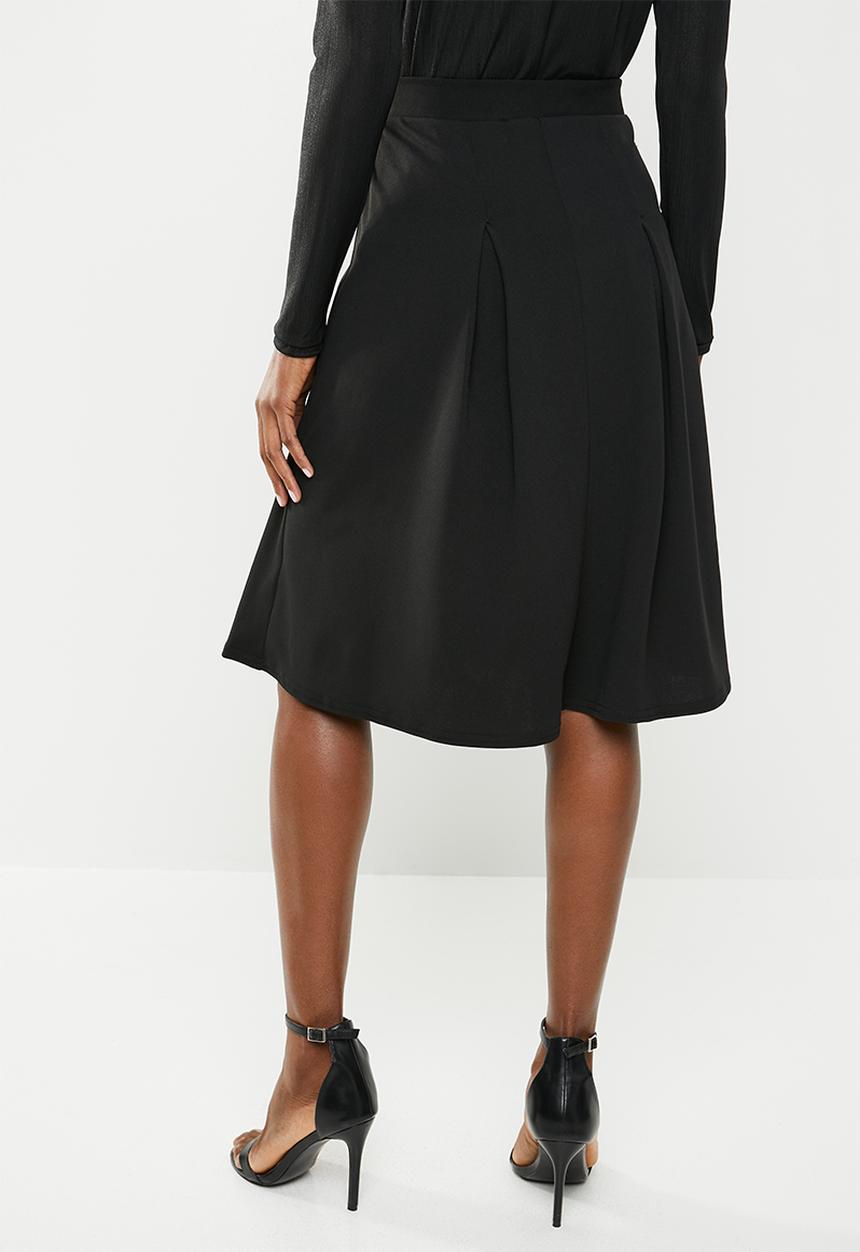 edit - Midi skirt with knife pleats - black 