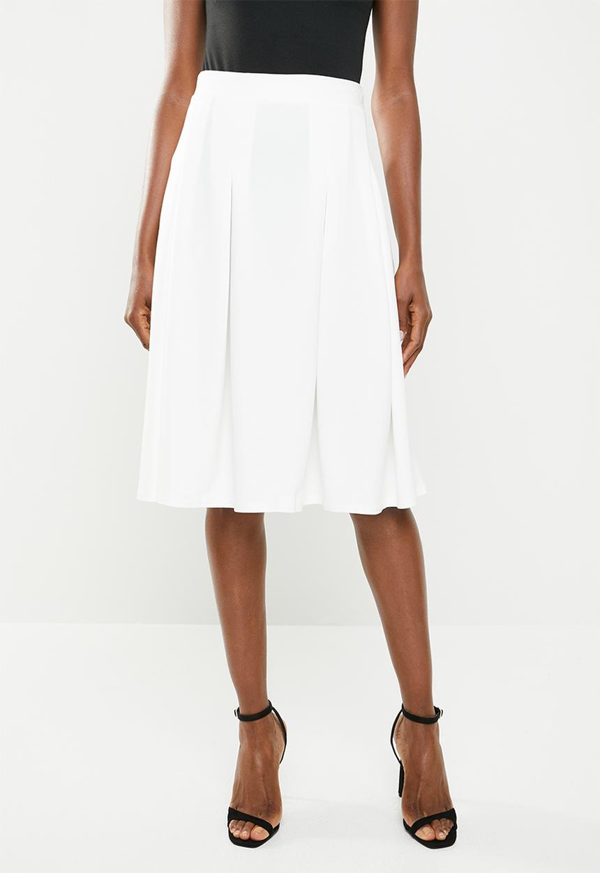 edit - Midi skirt with knife pleats - white 