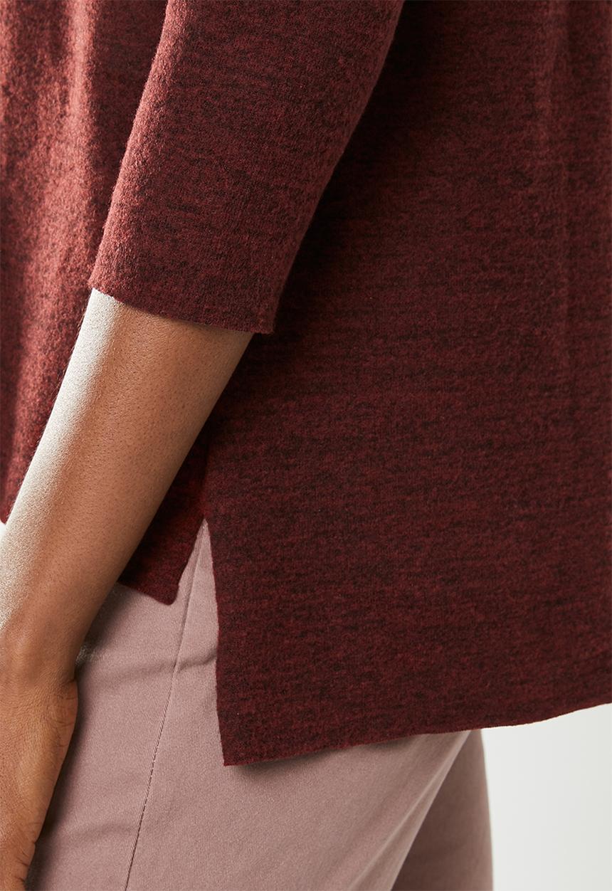 edit - Boxy jersey with pocket - burgundy