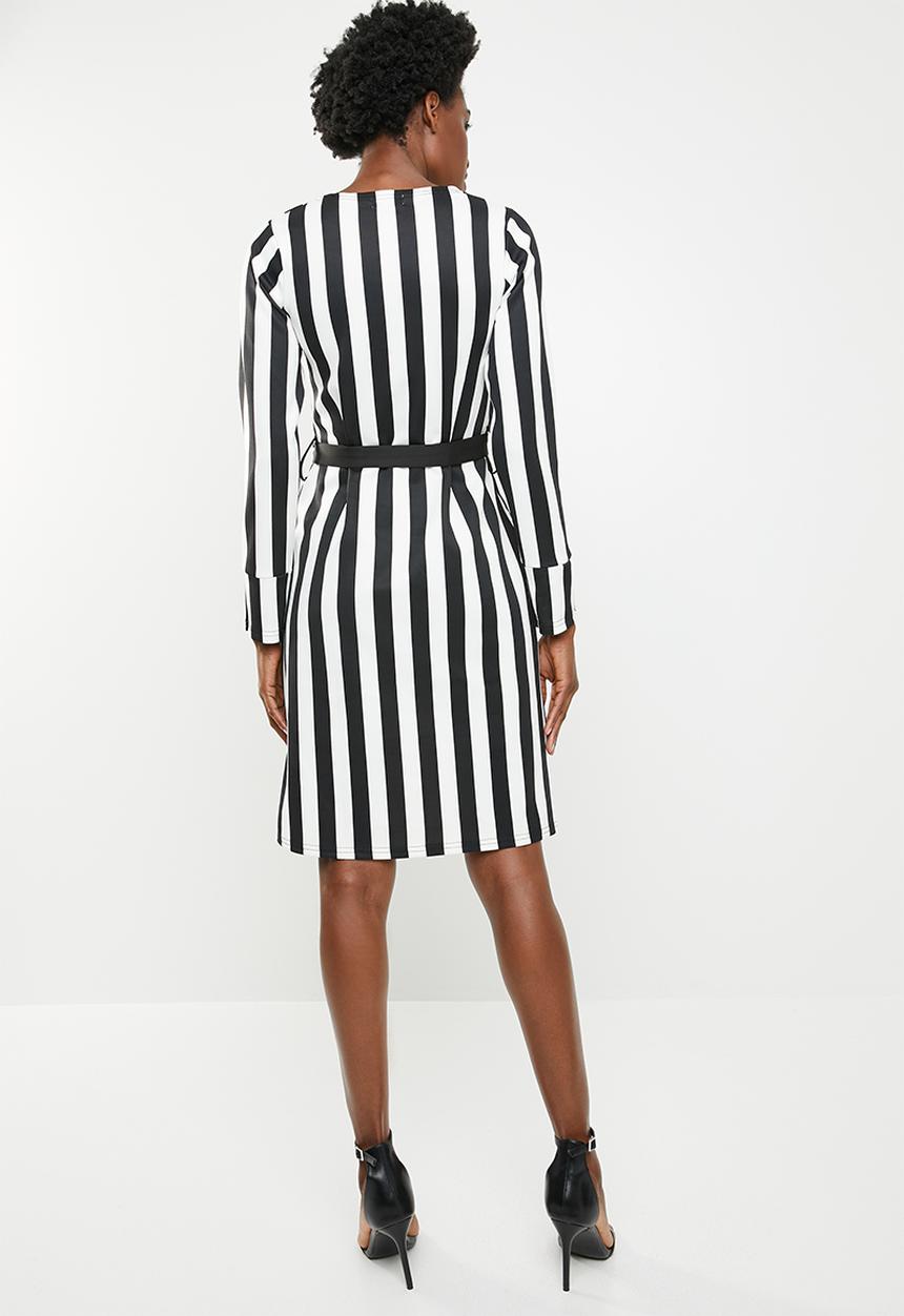 edit - Shift dress with studs - Black & white