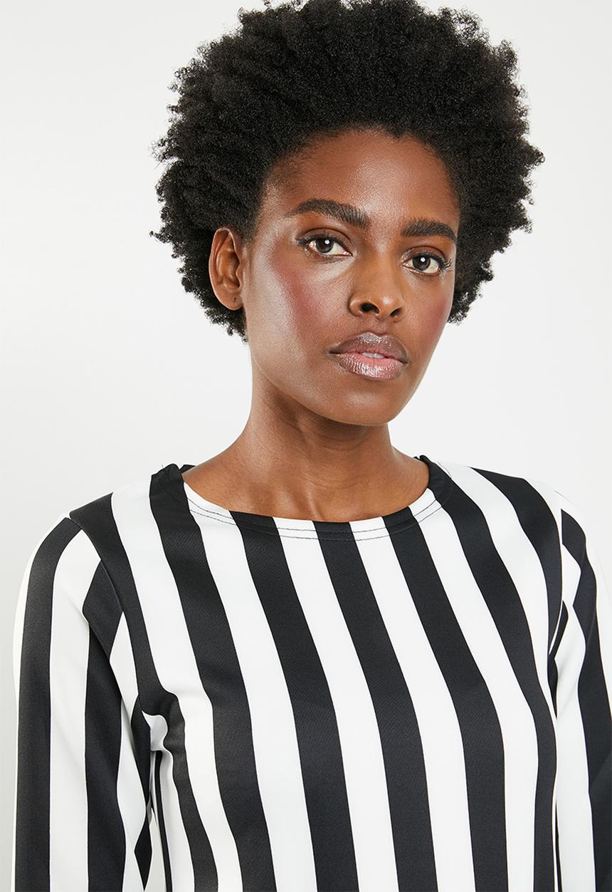 edit - Shift dress with studs - Black & white