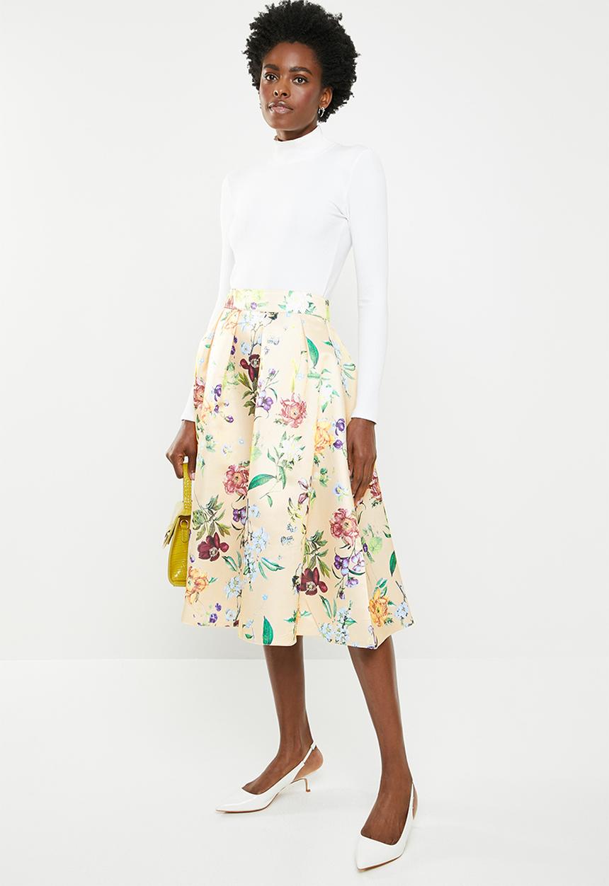 edit - Fit & flare midi skirt - multi