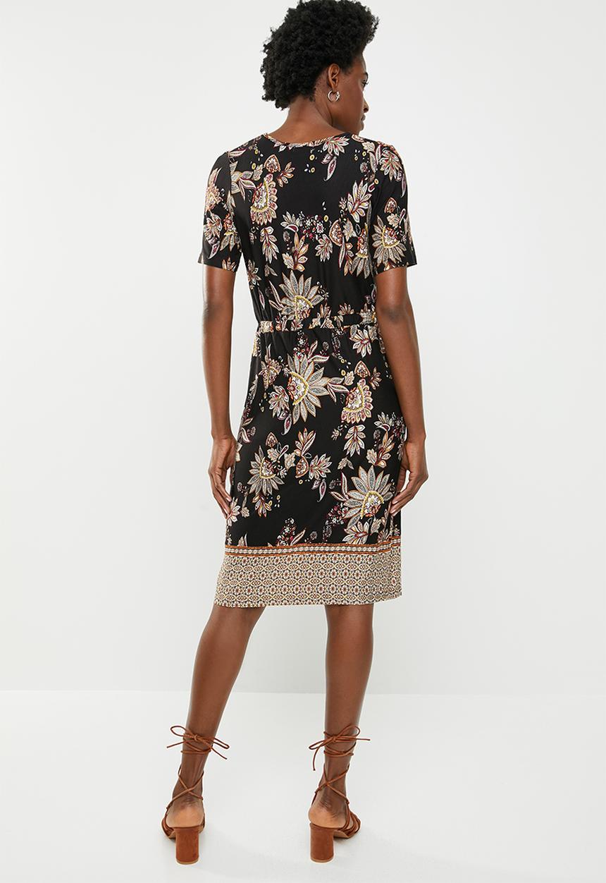 edit - Dress with drawcord waist- multi 