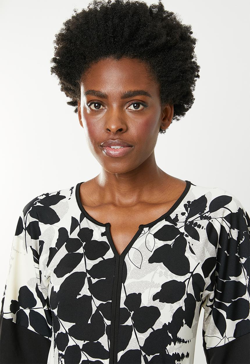 edit - Wide sleeve Dress - black and white