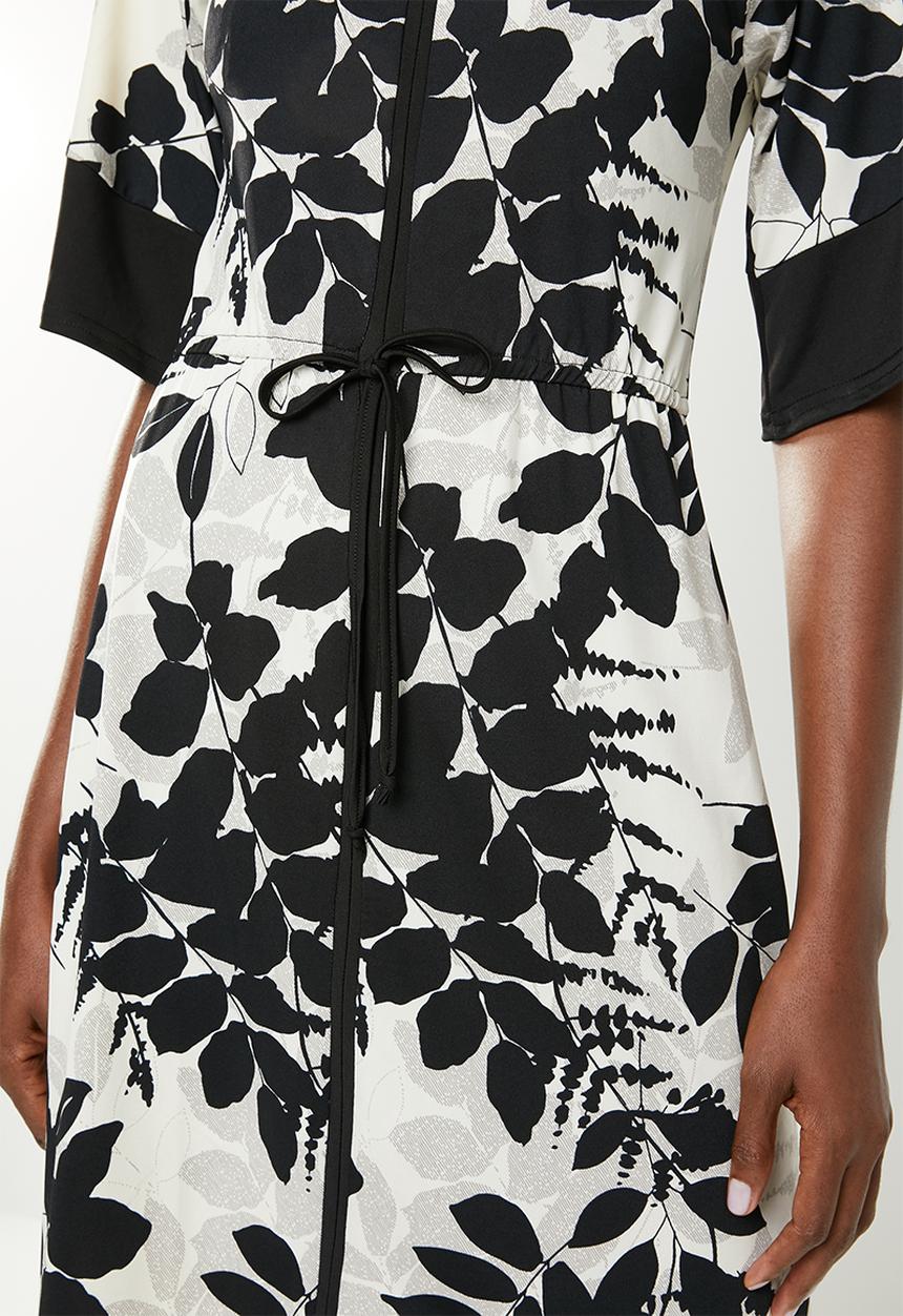 edit - Wide sleeve Dress - black and white