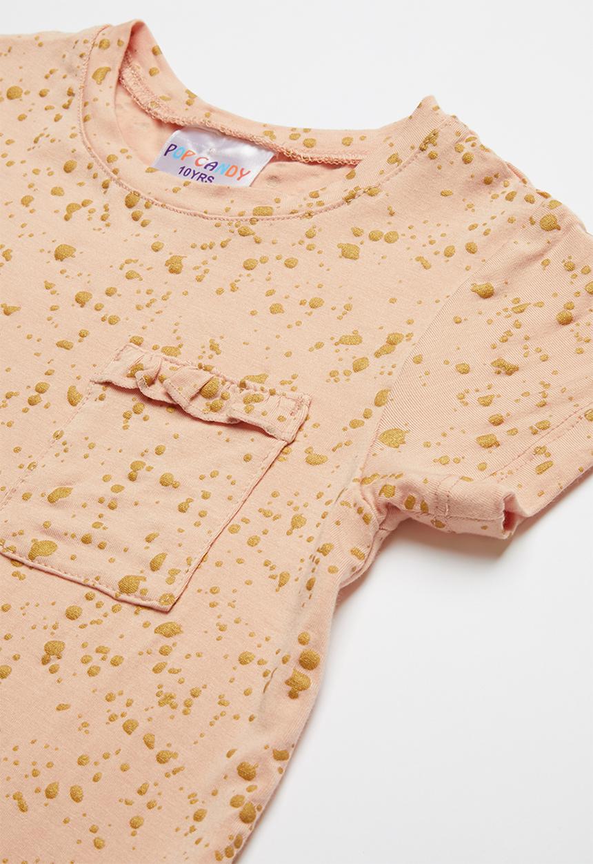 Pop Candy - Girls stretched pocket t-shirt - peach