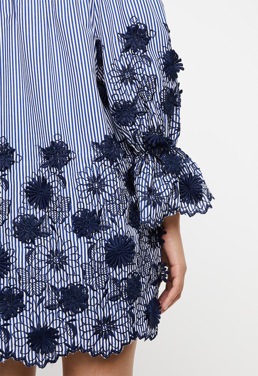 STYLE REPUBLIC - Embroidered bardot dress - blue