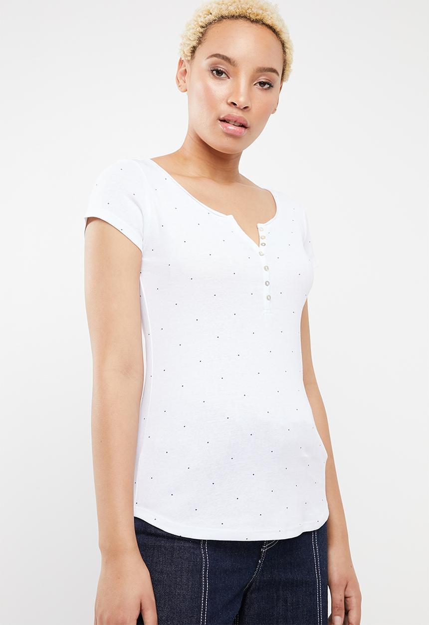 c(inch) - Button down T-shirt - white