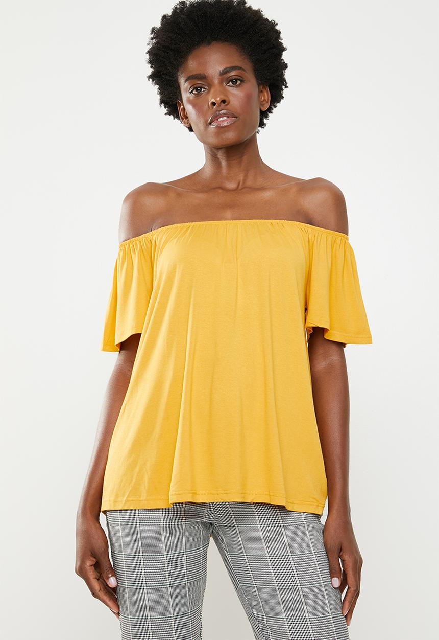 edit - Off-the-shoulder swing top - yellow