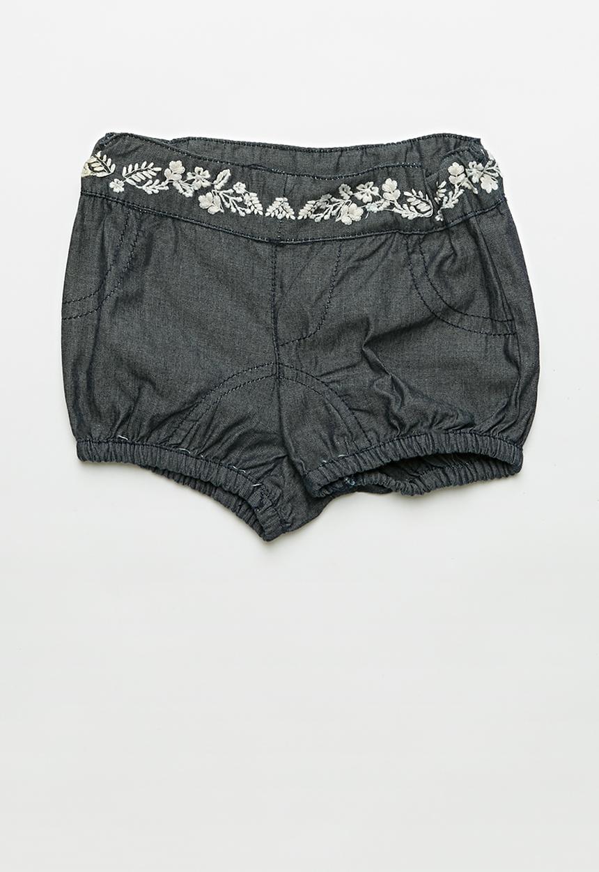 Pop Candy - Baby short with embroidered waist - navy
