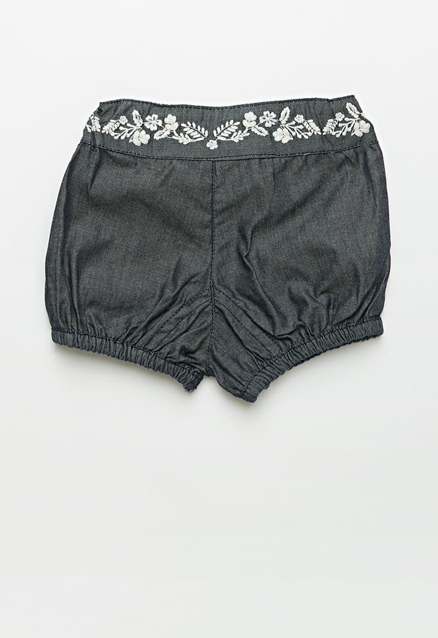 Pop Candy - Baby short with embroidered waist - navy