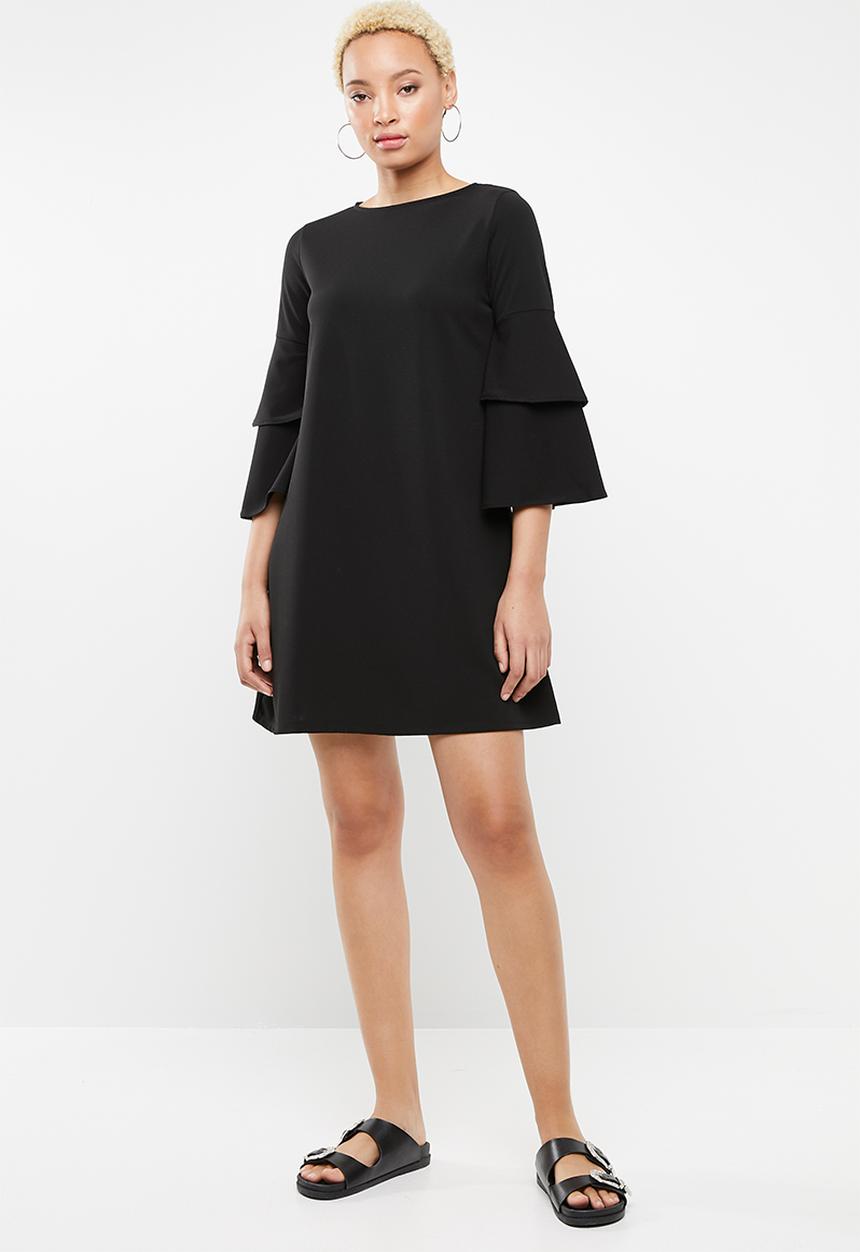 STYLE REPUBLIC - Frill sleeve dress - black
