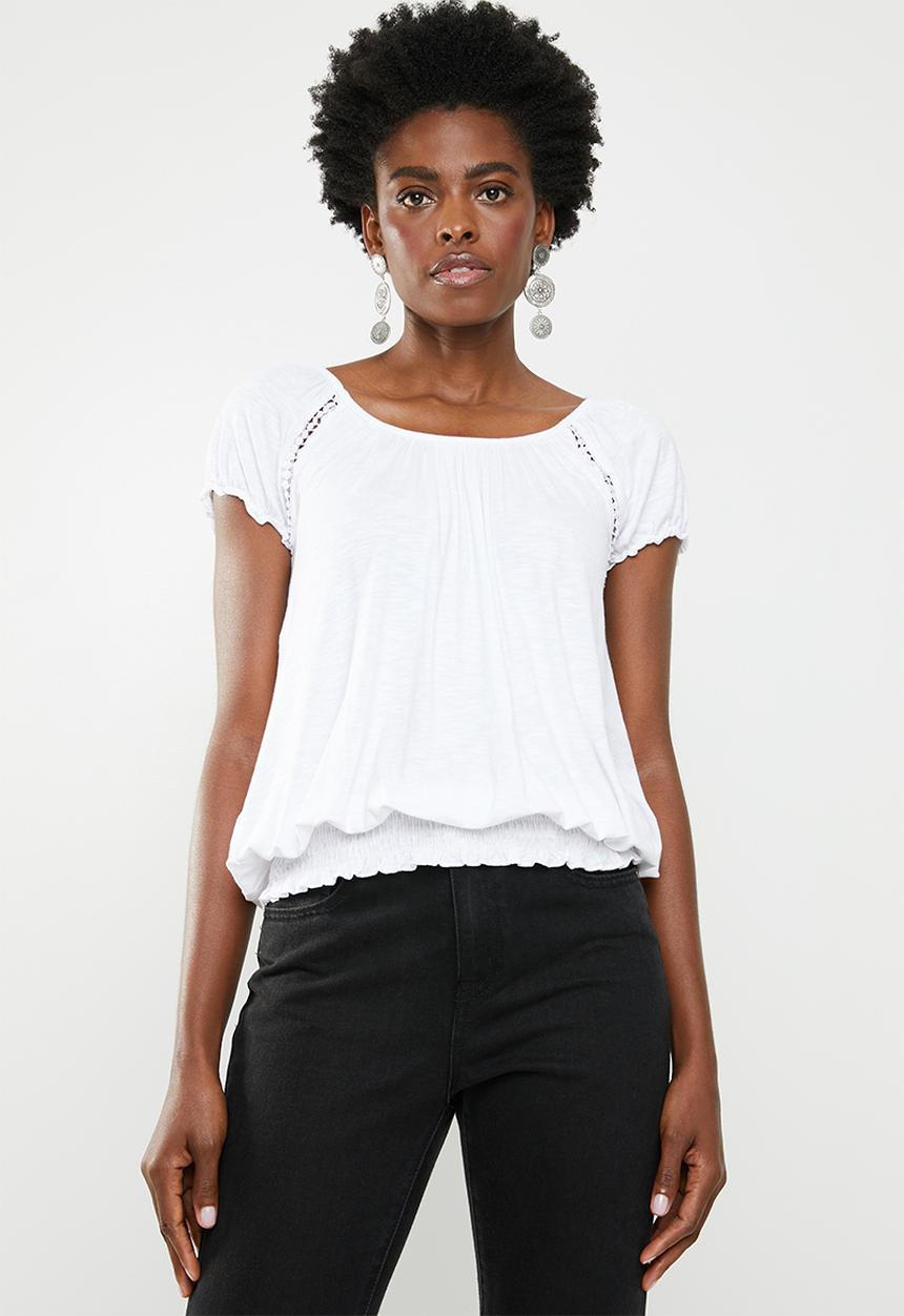 edit - Crochet inset top - white