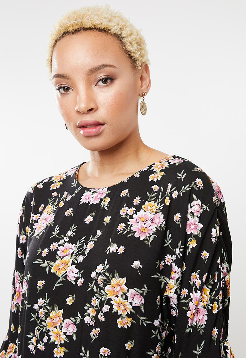 c(inch) - Mock wrap dress - multi