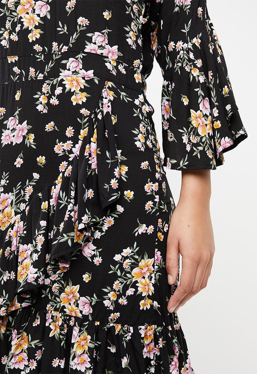 c(inch) - Mock wrap dress - multi