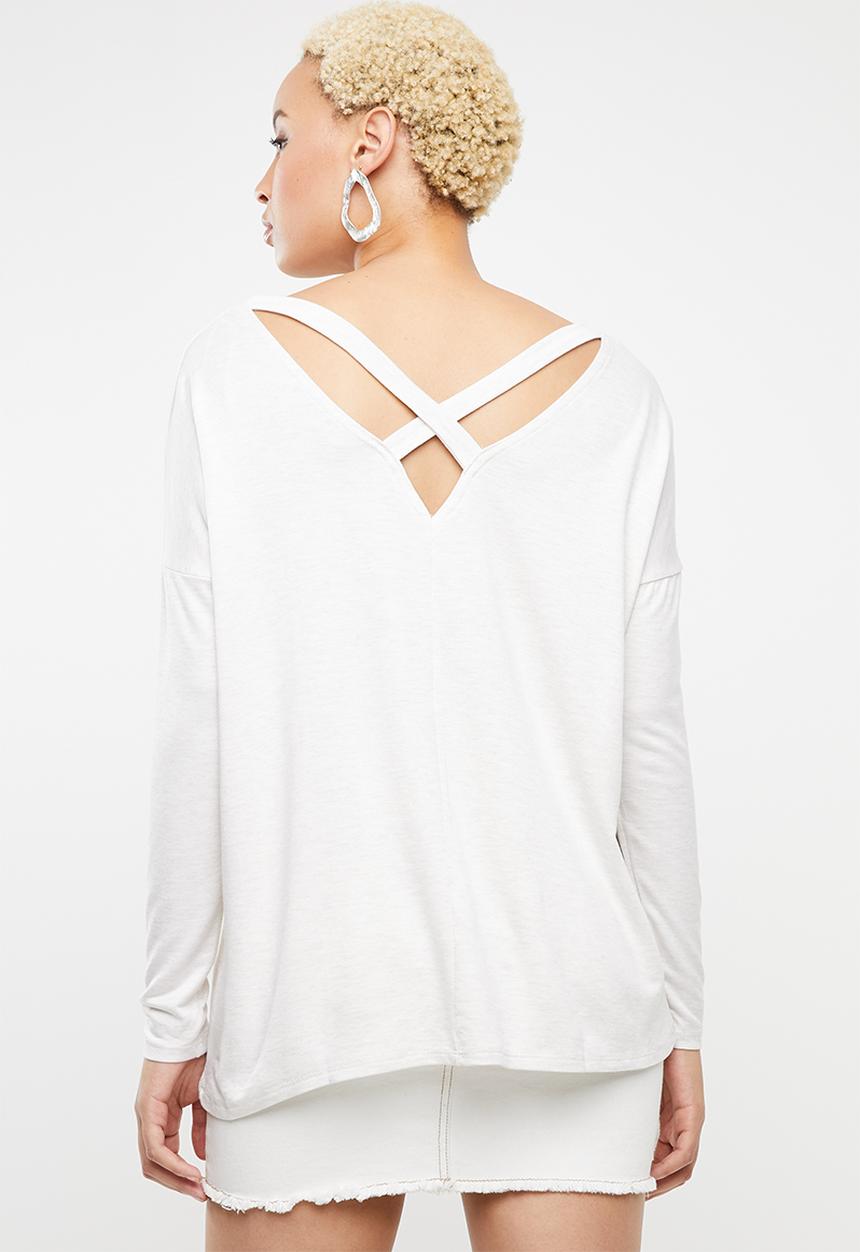 STYLE REPUBLIC - Criss cross back top - beige