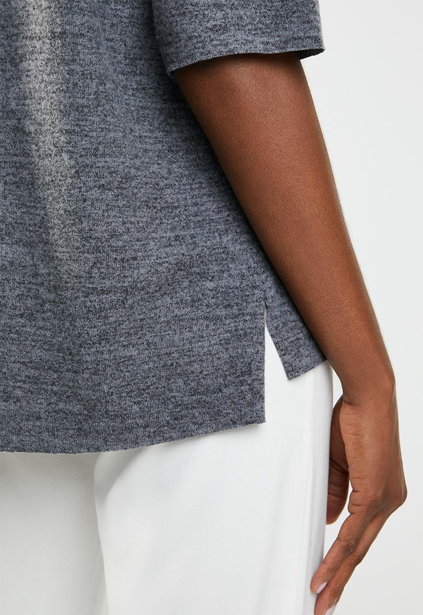 edit - Boxy jersey with pocket - charcoal