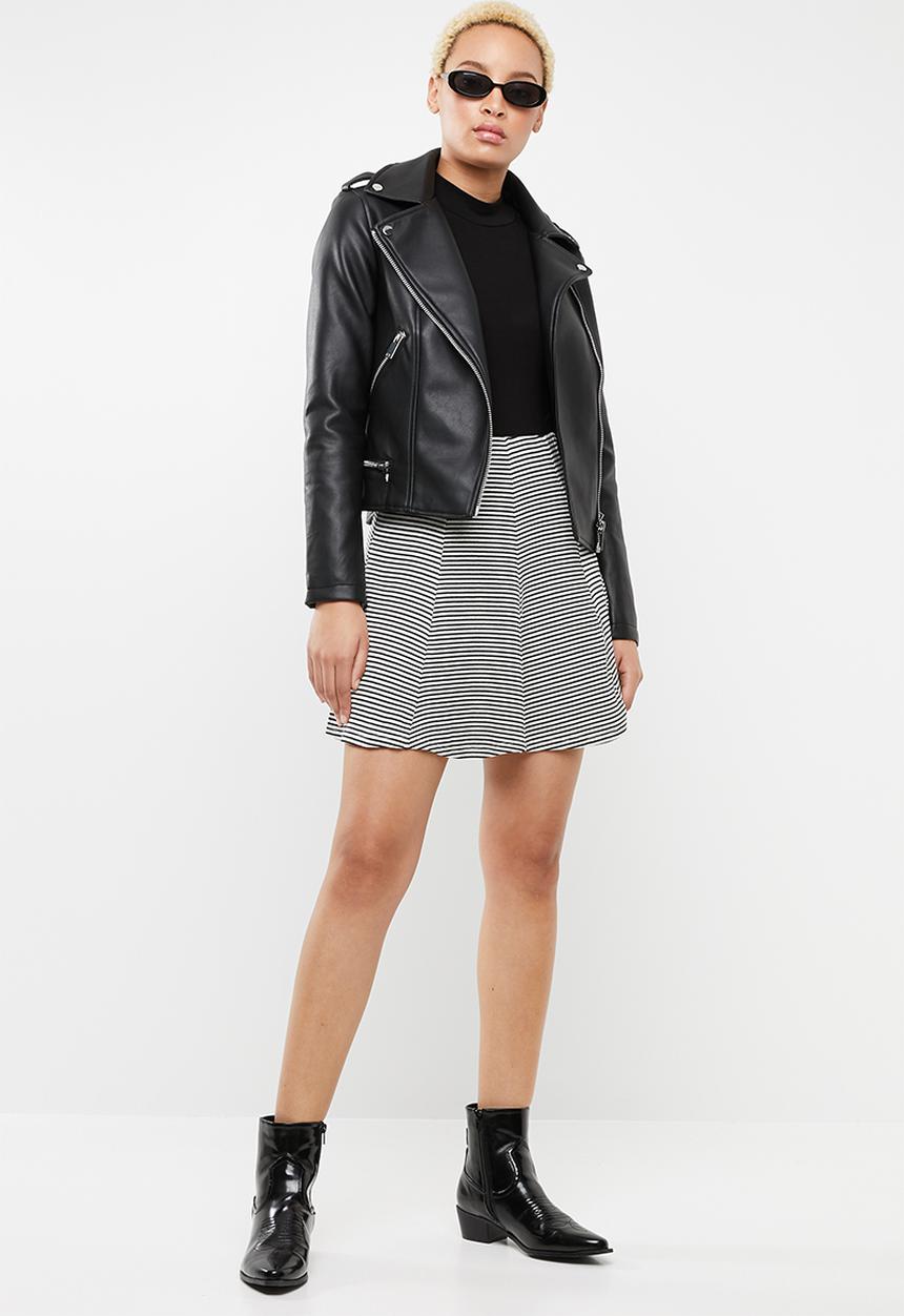 c(inch) - Fit and flare mini skirt - white & black