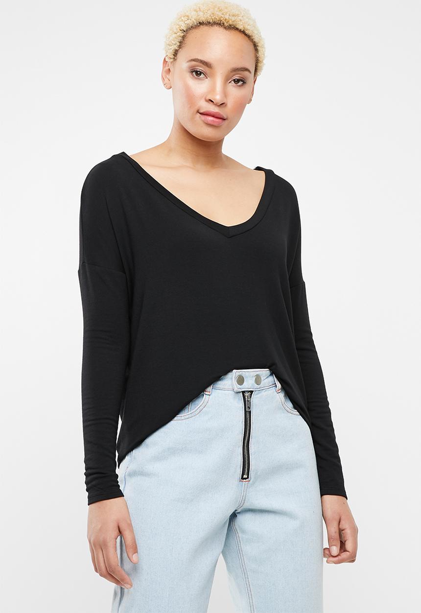 STYLE REPUBLIC - Criss cross back top - black