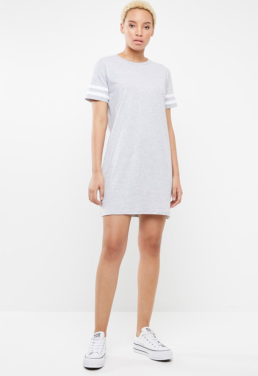 Supré  - The tee dress - white & grey
