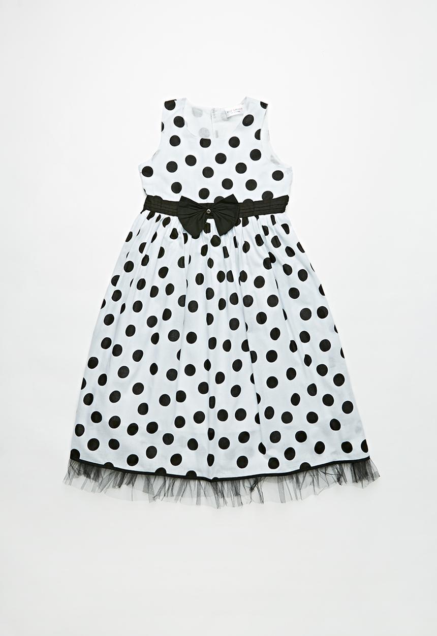 Pop Candy - Polka dress with bow - black & white