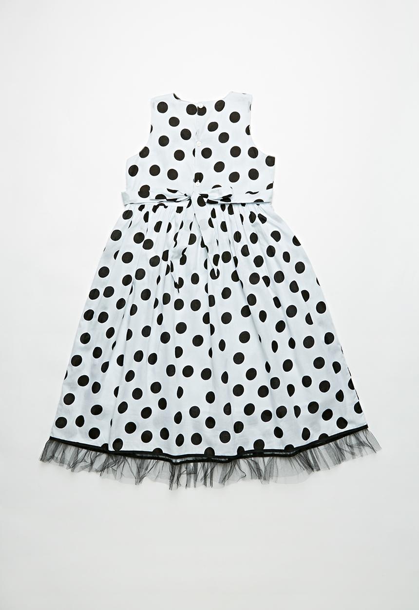 Pop Candy - Polka dress with bow - black & white
