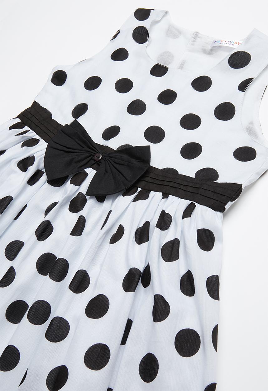 Pop Candy - Polka dress with bow - black & white