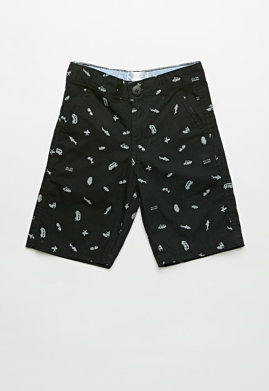 Pop Candy - Sea life print short - black & grey