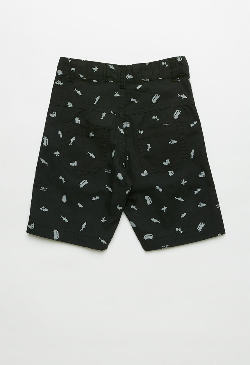 Pop Candy - Sea life print short - black & grey