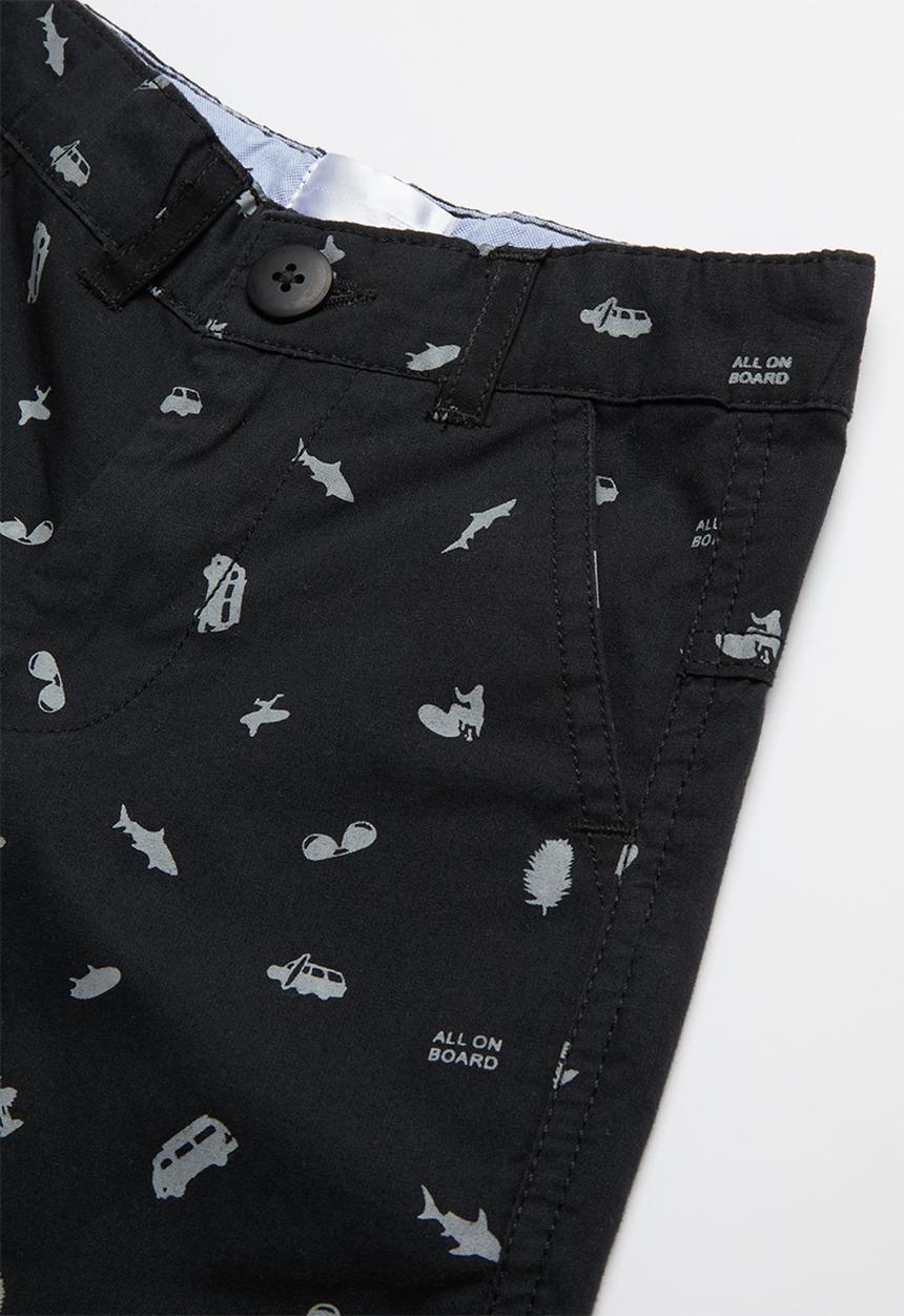 Pop Candy - Sea life print short - black & grey